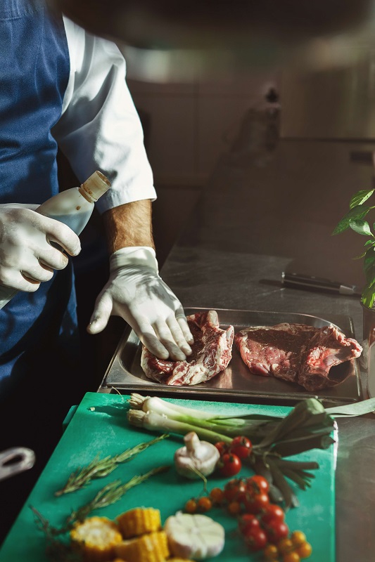 Food handling chopping food