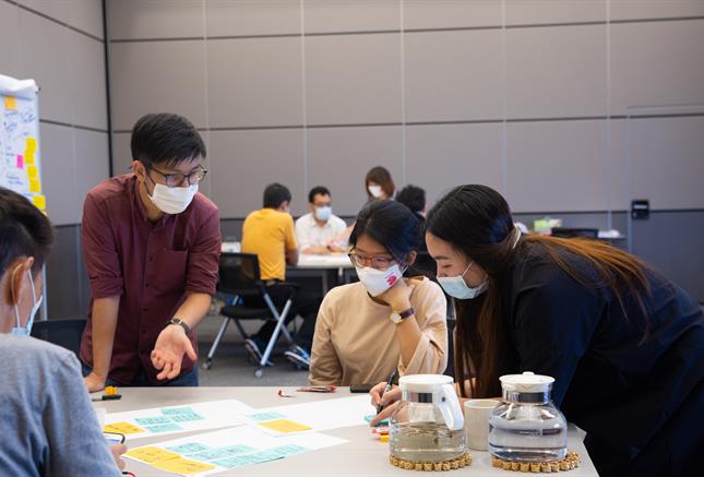 Workgroup members in their brainstorming session